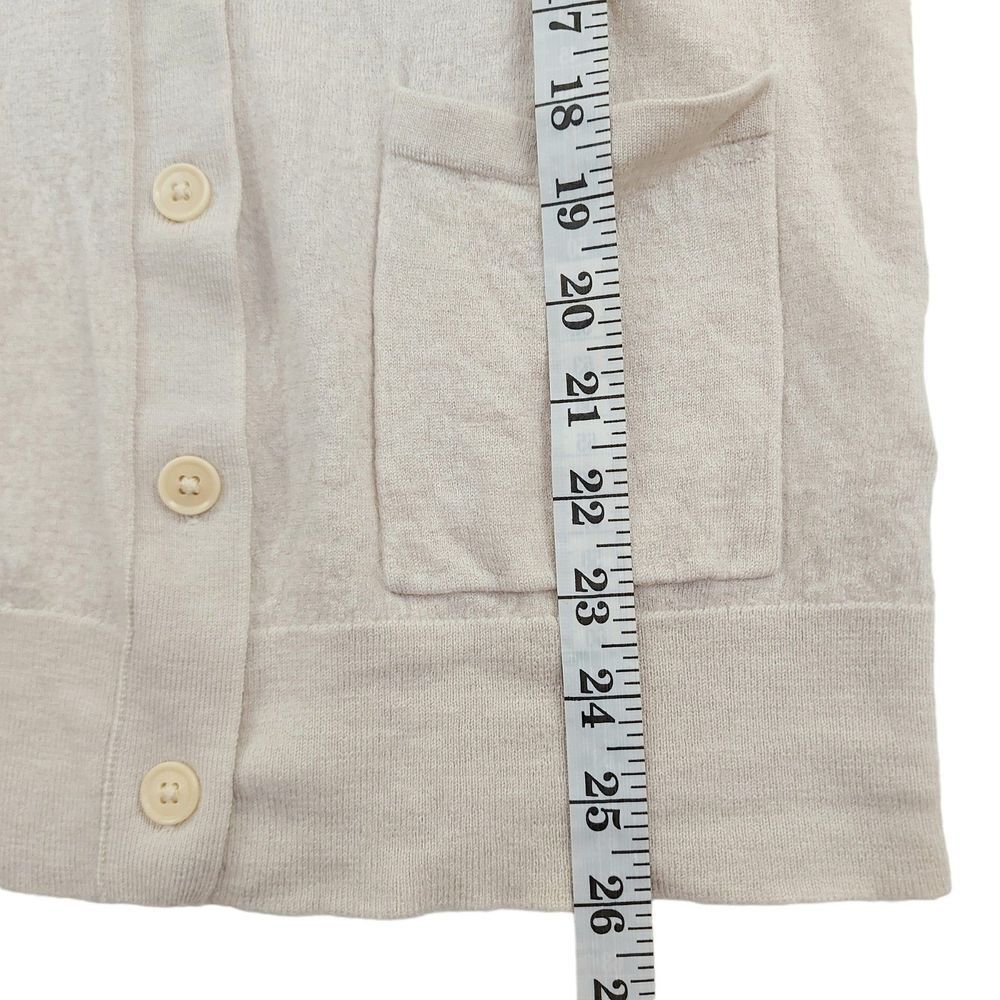 Banana Republic Sweater Womens Beige Large Merino Wool Button Up Knit V-Neck - Picture 11 of 12